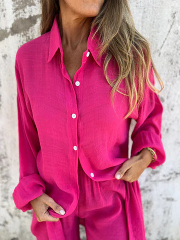 Women's casual shirt outfit with shorts in plus size design GR