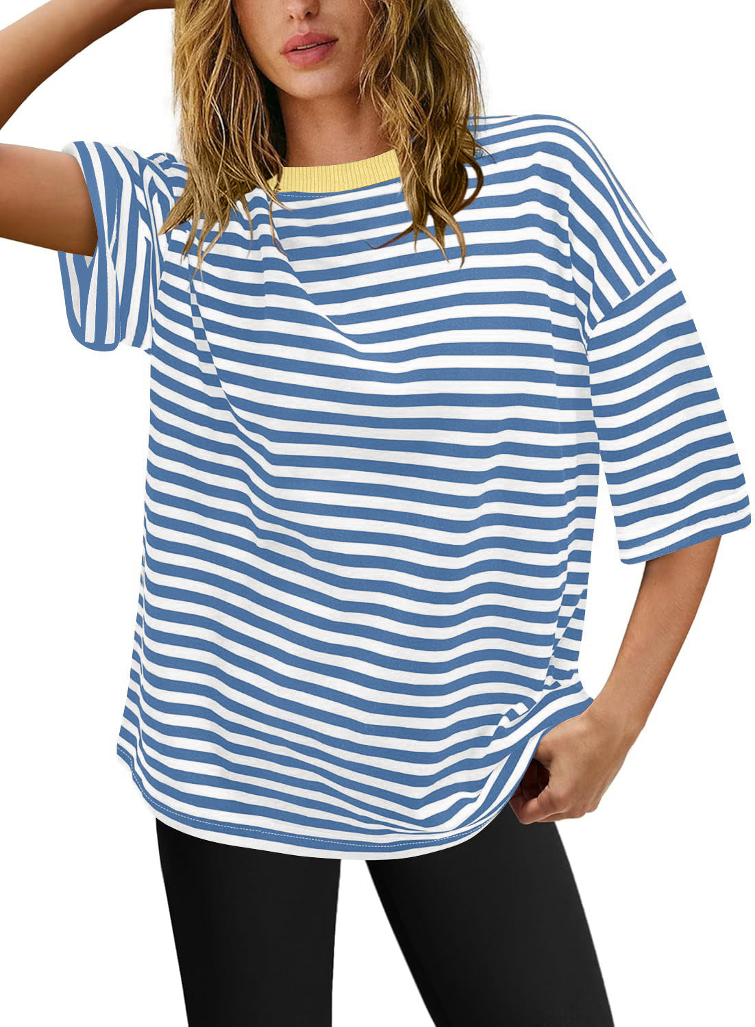Damen Übergrößen T-Shirt mit Streifenmuster GR
