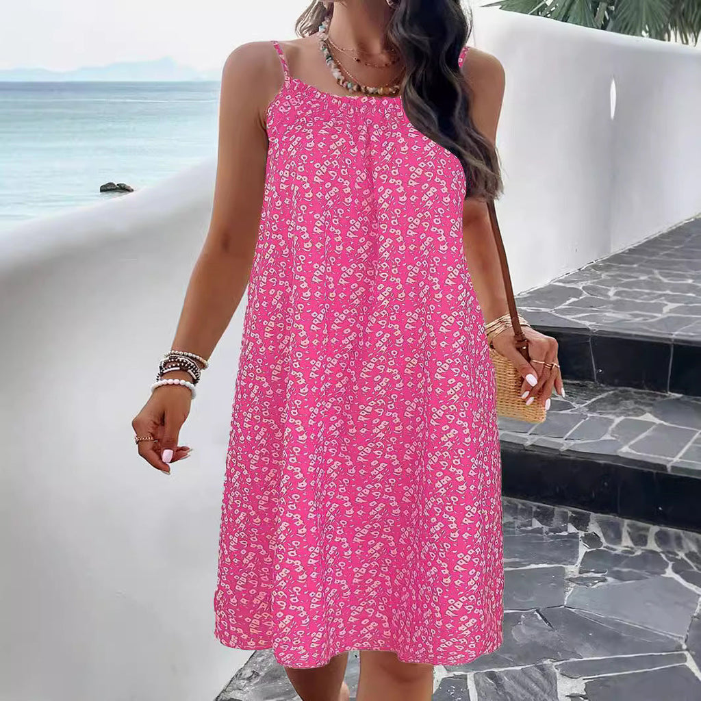 Women's summer dress made of breathable cotton with a floral pattern, size [size missing]