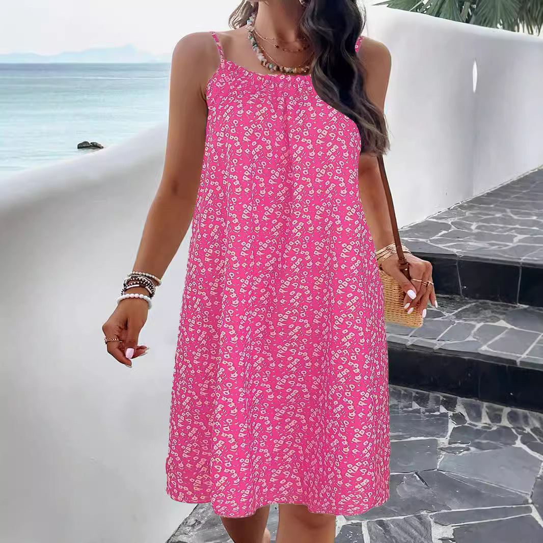 Women's summer dress made of breathable cotton with a floral pattern, size [size missing]