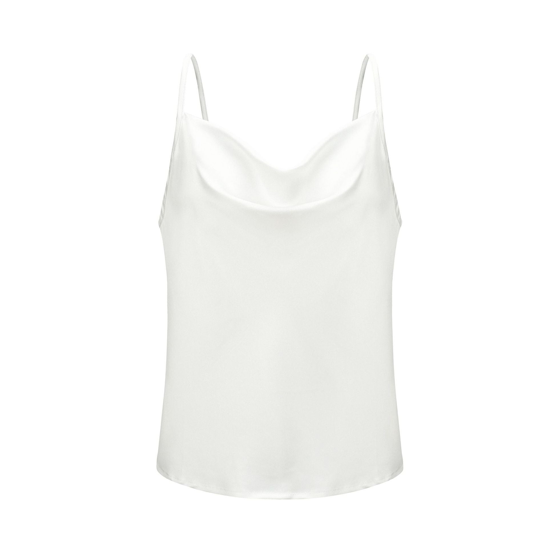 Women's satin top with deep neckline and adjustable straps, size [size missing]