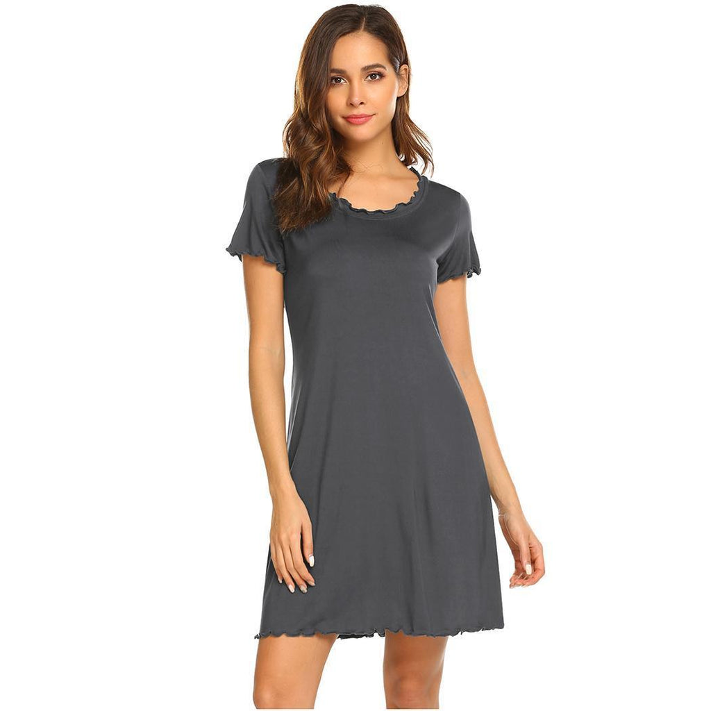 Women's nightgown with subtle scalloped edges by GR