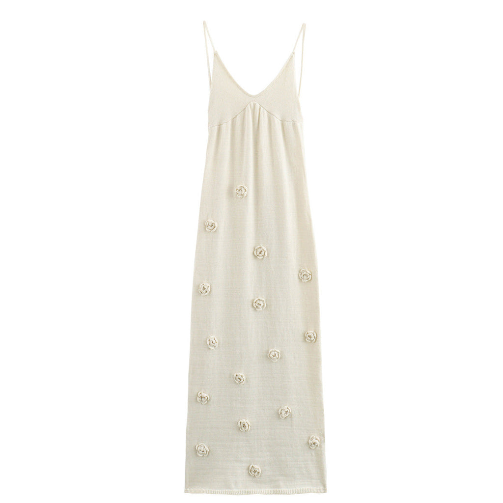 Damen Abendkleid mit dekorativen Blumenapplikationen GR