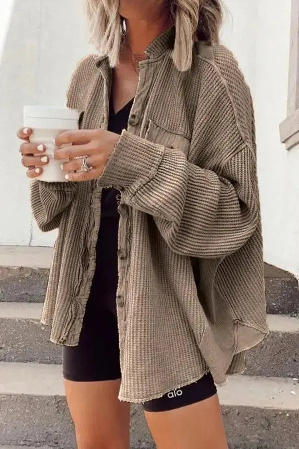 GR | Women's irregular shirt jacket