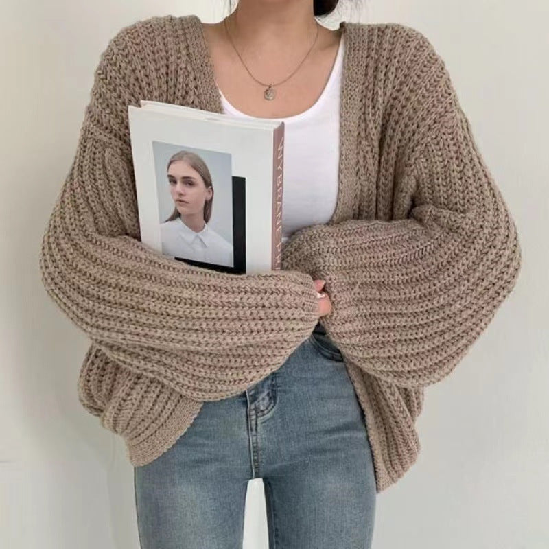 GR | Open-End Chunky Knit Cardigan for Women