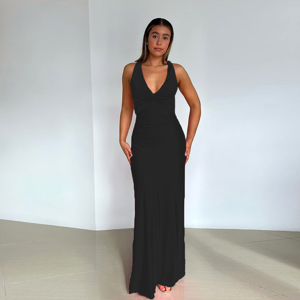 GR | Persönlichkeit Slim Fit Satin Kleid Damen