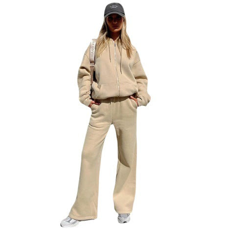 Damen Sport-Fleece-Set mit hochwertigem Reißverschluss und praktischem Taschen GR
