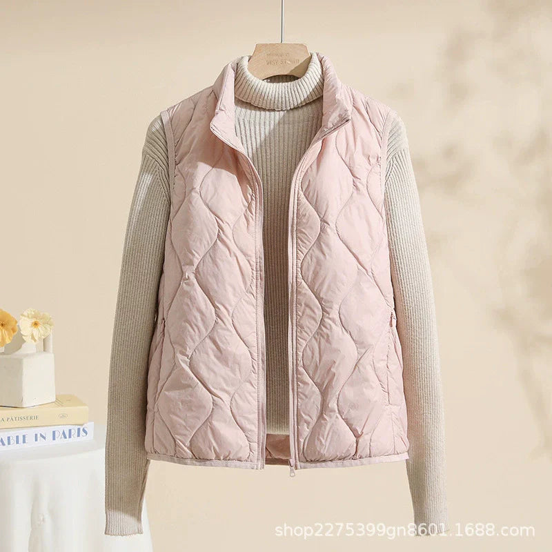 Women's quilted vest size