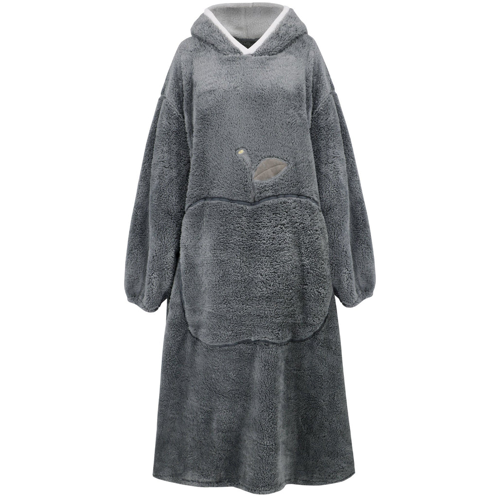 Damen Kuscheliger Hoodie-Decke mit großen Taschen und kontrastierendem Innenfutter GR
