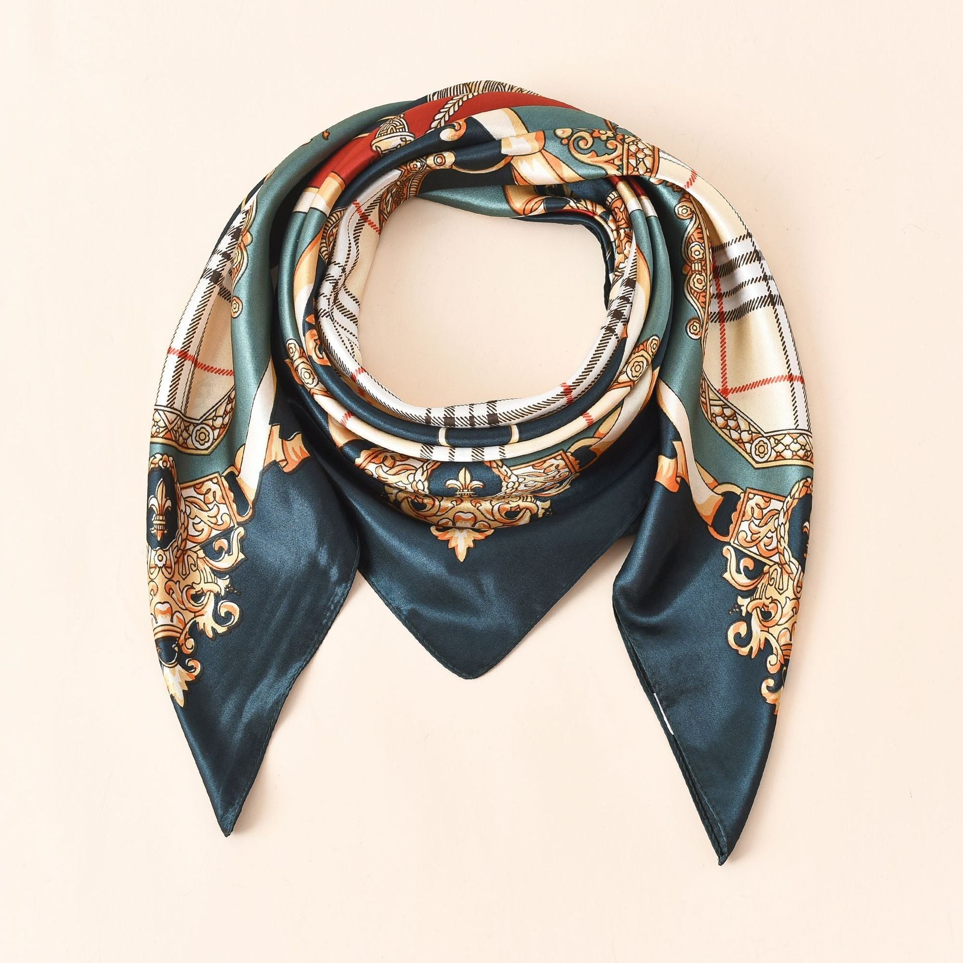 Damen Seidenschal mit kunstvollem Barockmuster und luxuriösem Glanz GR