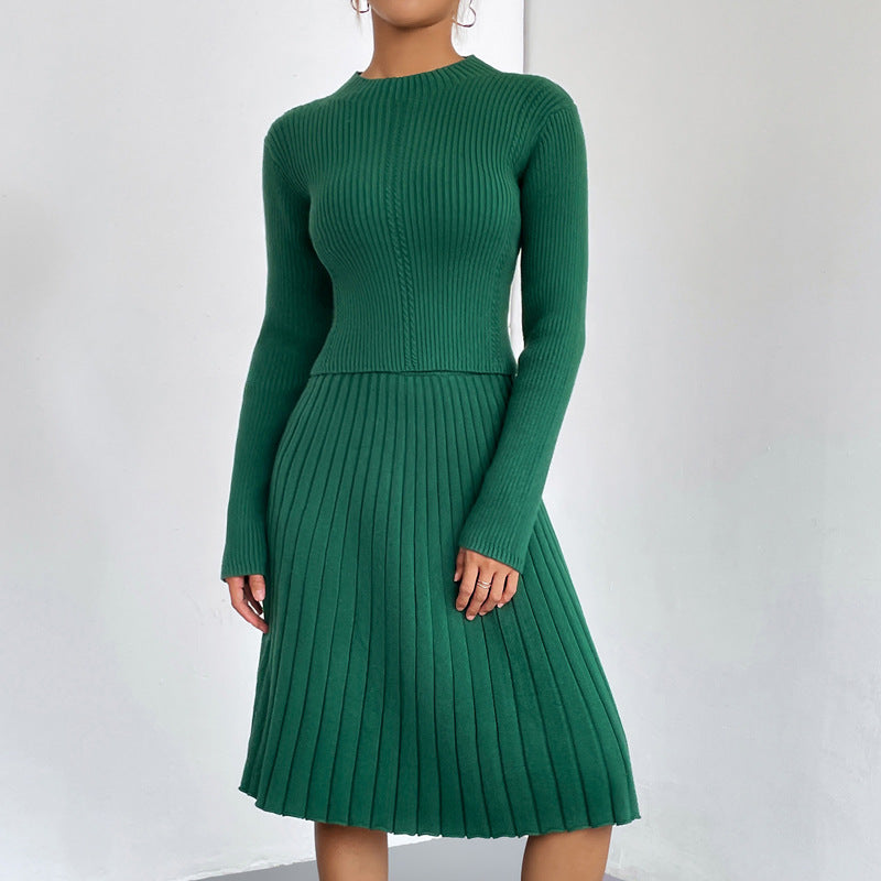 GR | A-line skirt knit sweater set 