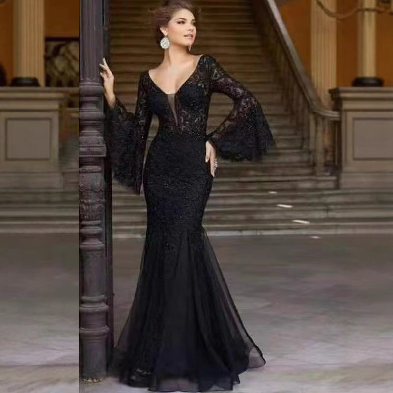 GR | Vintage Party Lange Meerjungfrau Rock Kleid