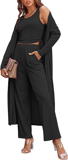 GR | Knitted vest with pockets, three-piece set 