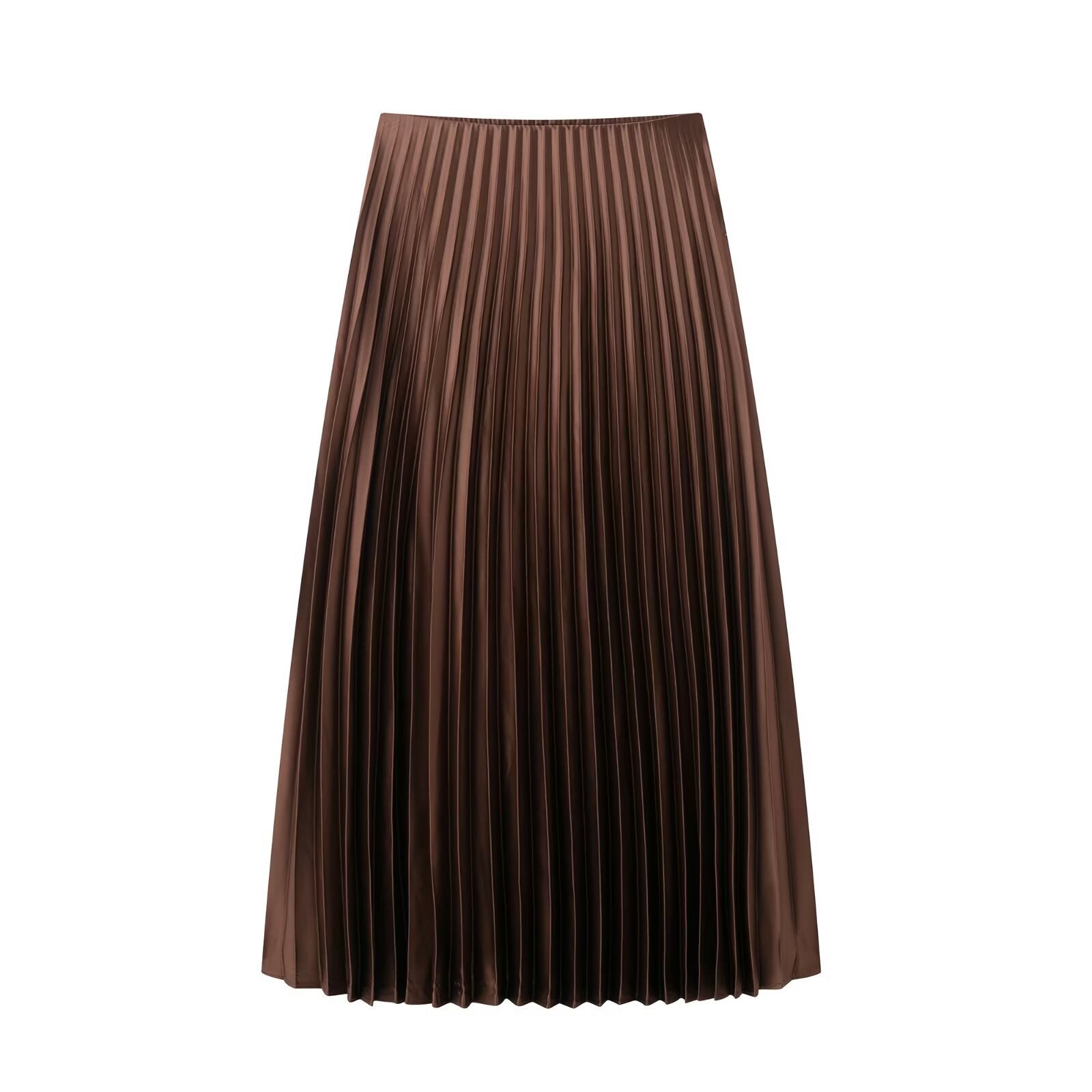 GRMODE | Sommer Satin Gefühl Faltender Midi Rock
