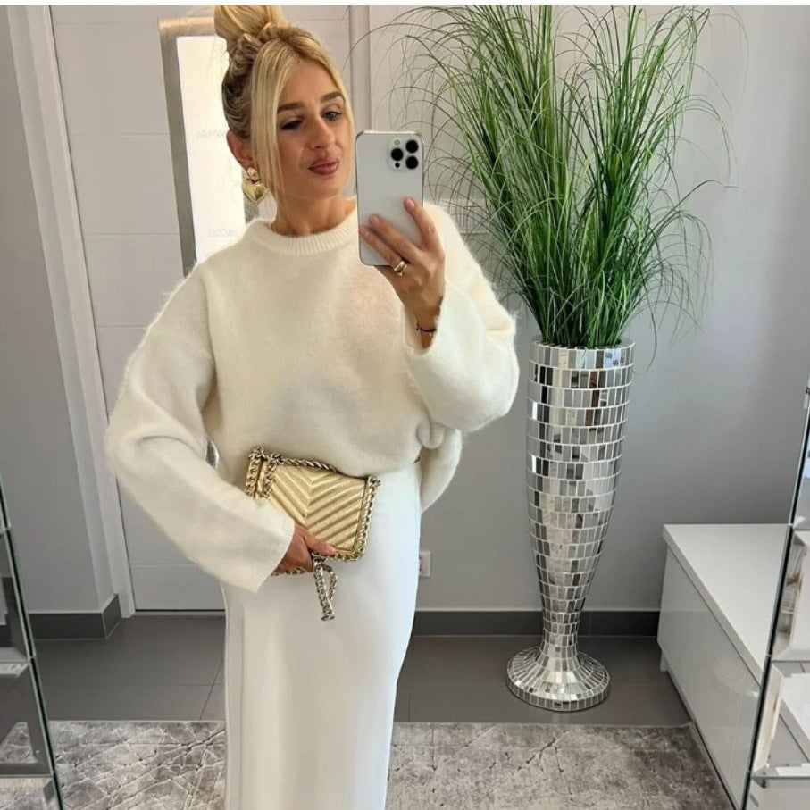 Damen lässiger, oversized Pullover aus weichem Strick GR
