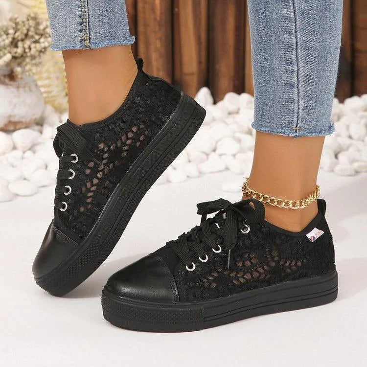 GR | Women's lace platform sneakers – Elegant and breathable style
