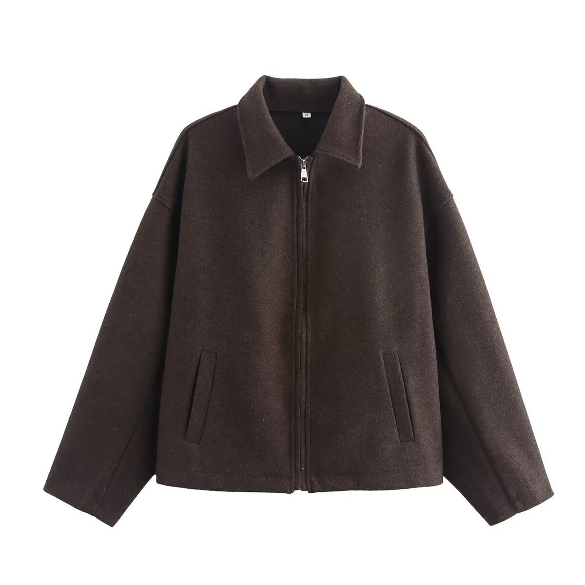 Women's transitional jacket made of high-quality wool blend with practical pockets, size