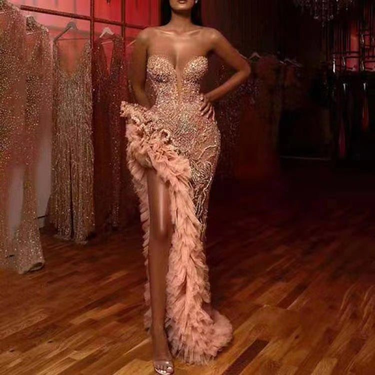 GR | Gold Silhouette Temperament Pendel Paillettenkleid
