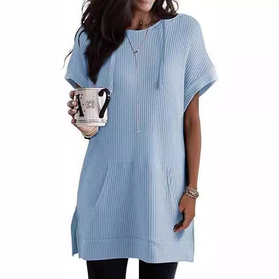 Damen lässiges Hoodie-Kleid mit praktischer Kängurutasche und Relaxed-Fit GR