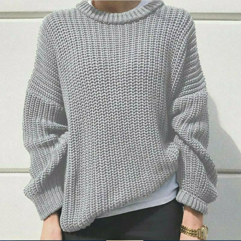 GR | Lässiger Fester Strickpullover