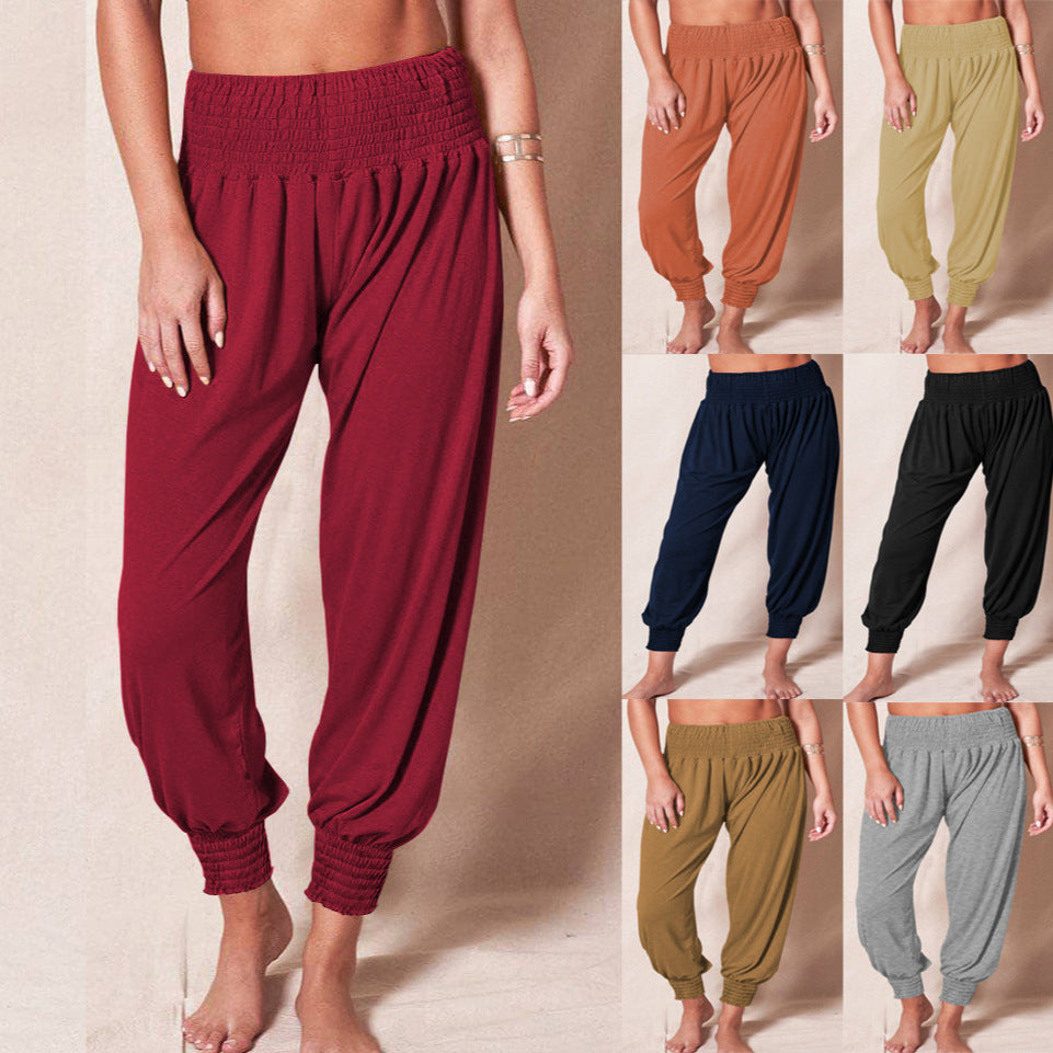 Women's soft and comfortable lounge pants with elastic waistband and colorful design, size S
