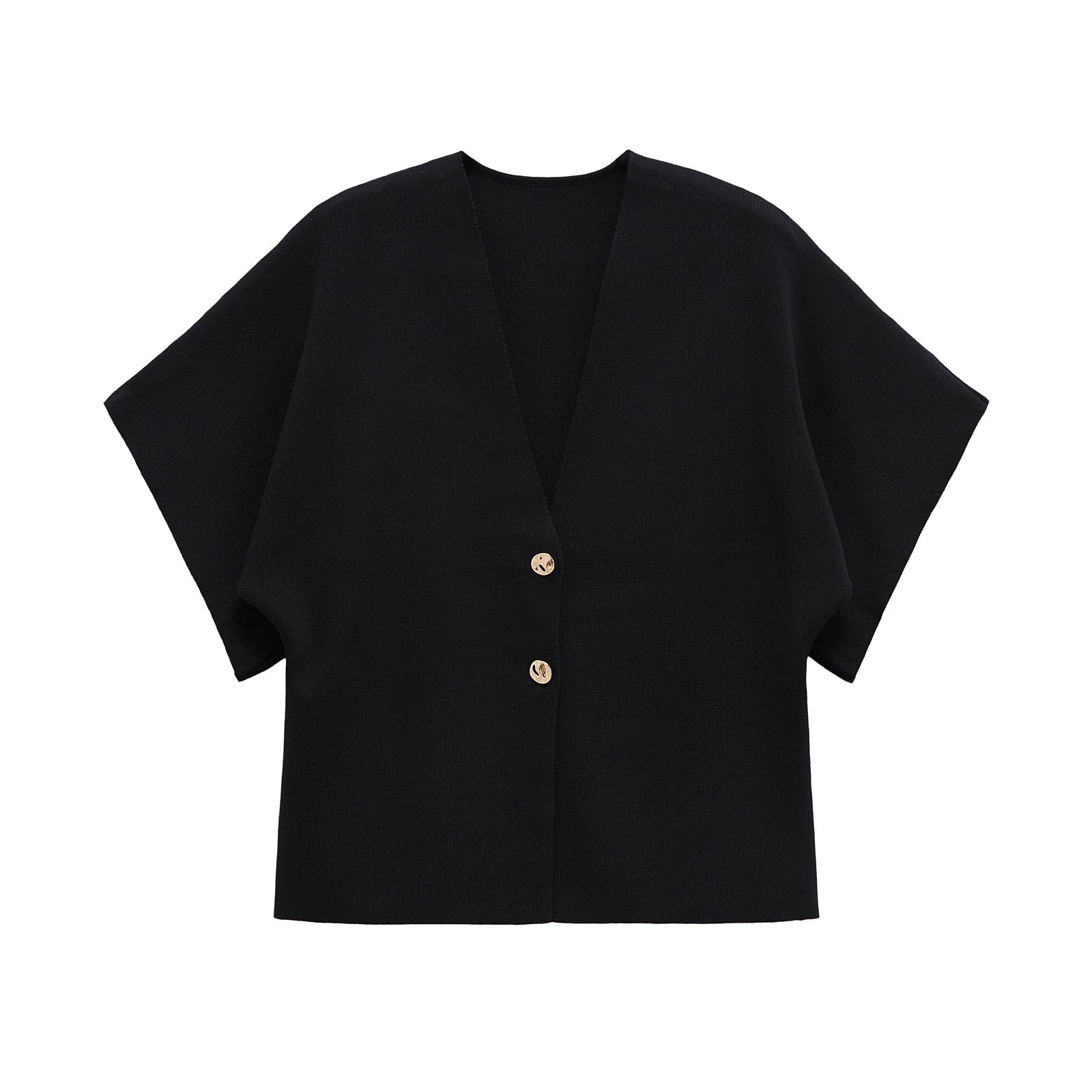 Damen leichte Strickjacke mit elegantem V-Ausschnitt und luxuriösen Knopfdetails GR