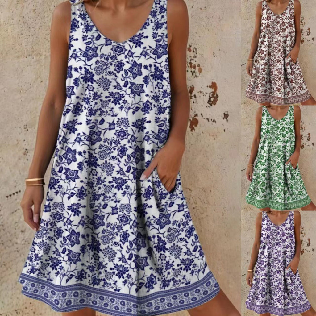 Damen Freizeitkleid mit lässigem Schnitt und floralem Design GR