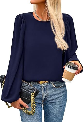 Women's blouse with cap sleeves and elegant puff sleeves, size [size missing]