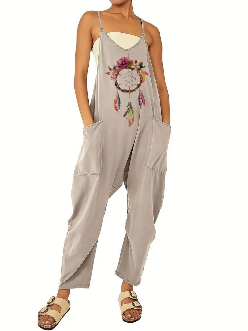 Women's jumpsuit with a relaxed fit and practical pockets, size