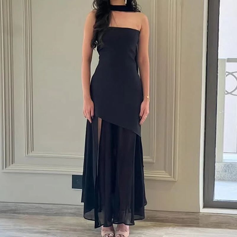 GR | Elegant backless maxi dress with slit