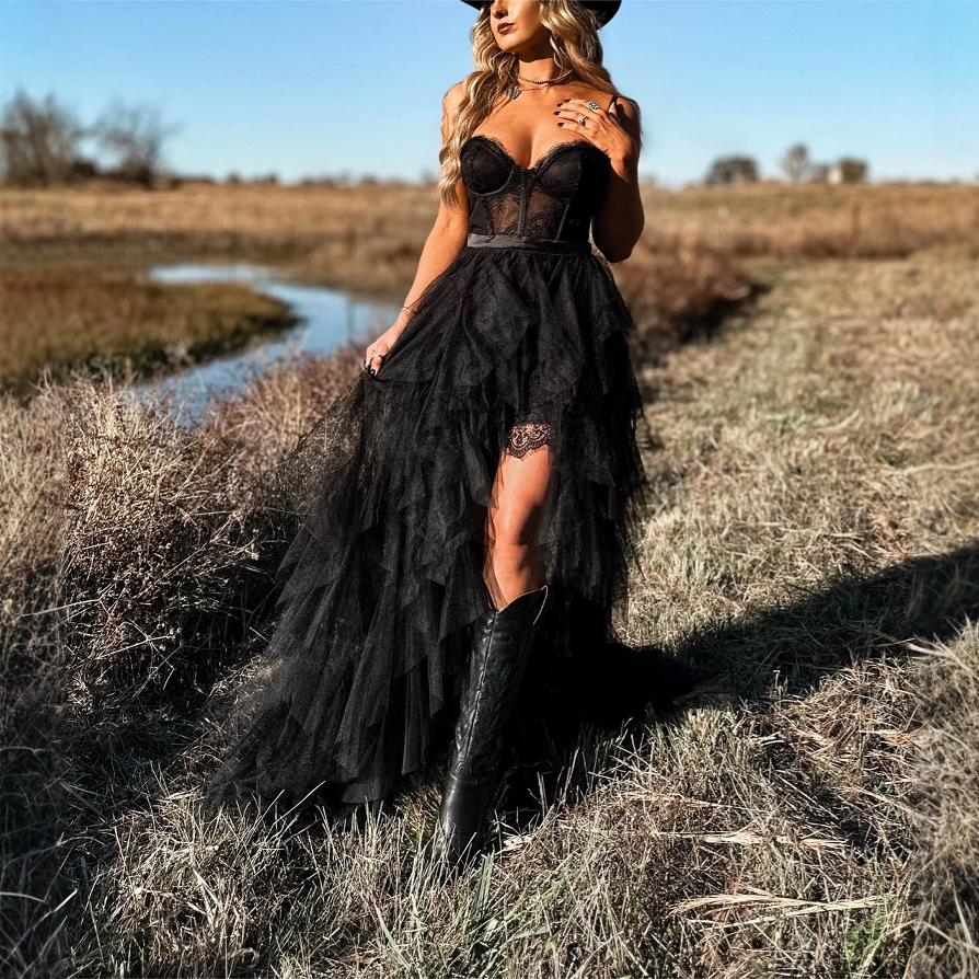 GR | Durable Herringbone Mesh Lace Pure Desire Maxi Dress