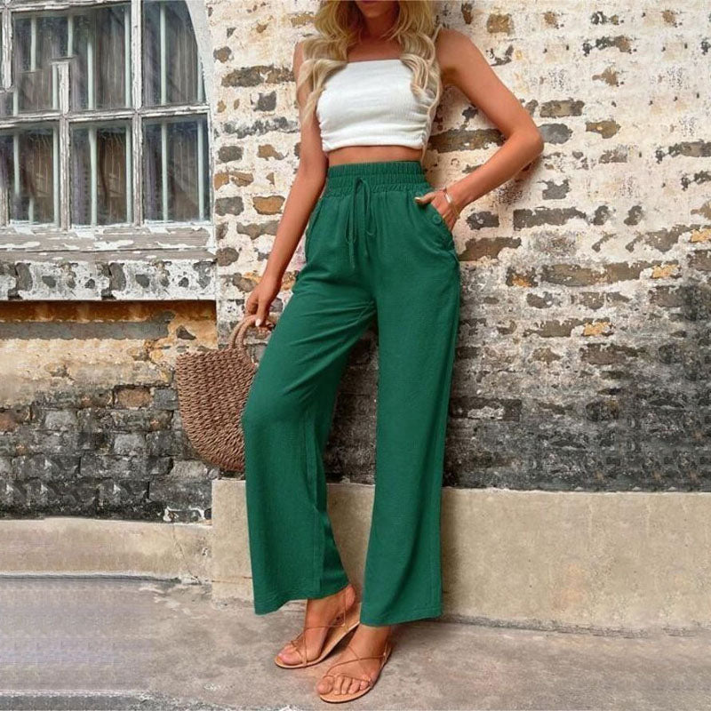 GR | Colorful, airy summer trousers for women with wide legs