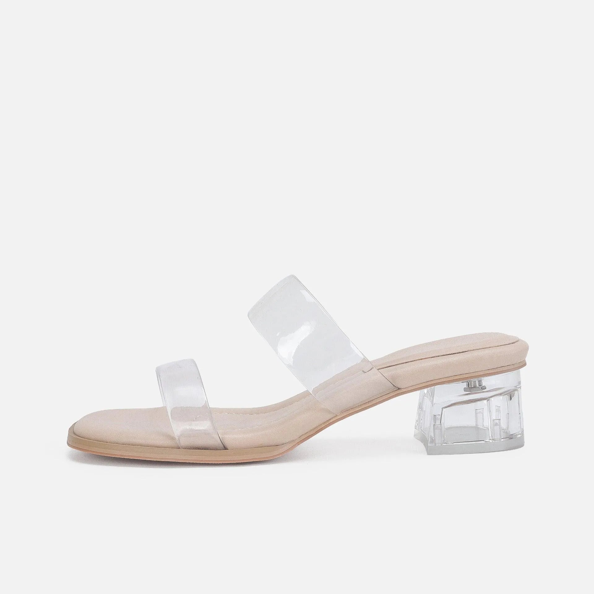 GR | Women's transparent mid-heeled sandals