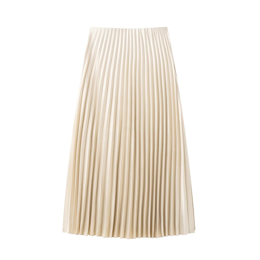 GRMODE | Sommer Satin Gefühl Faltender Midi Rock