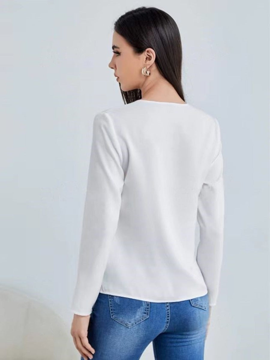 GR | Women's Satin Blouse Imitation Silk Shirt