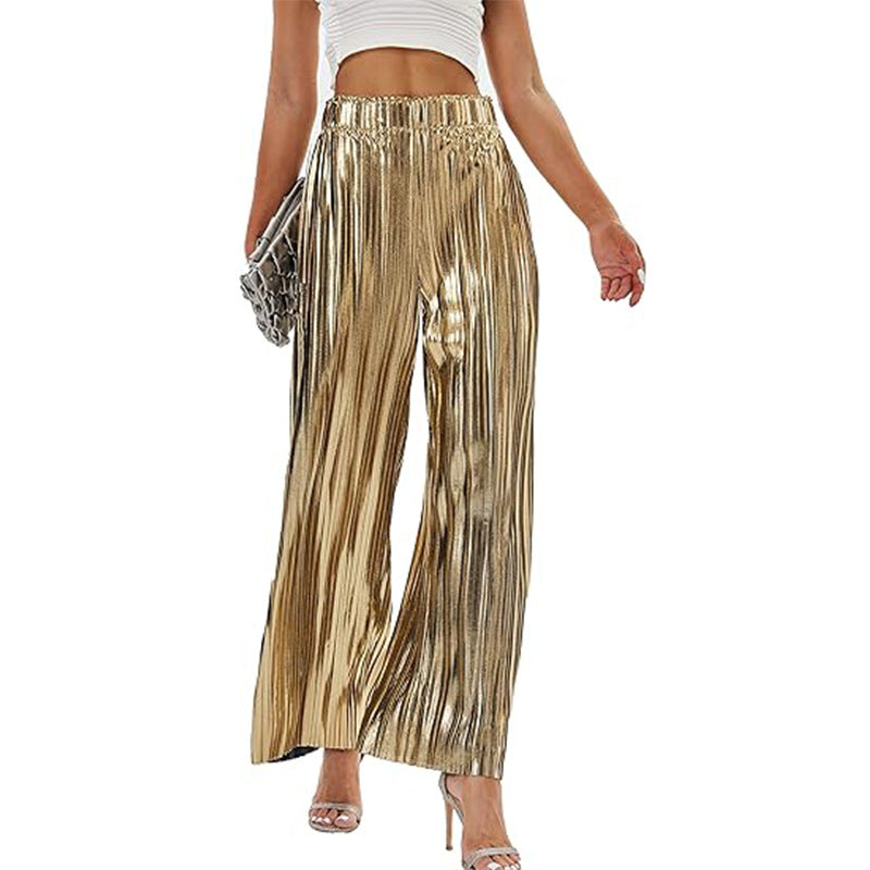 Damen Elegante Plisseehose mit elastischem Bund GR