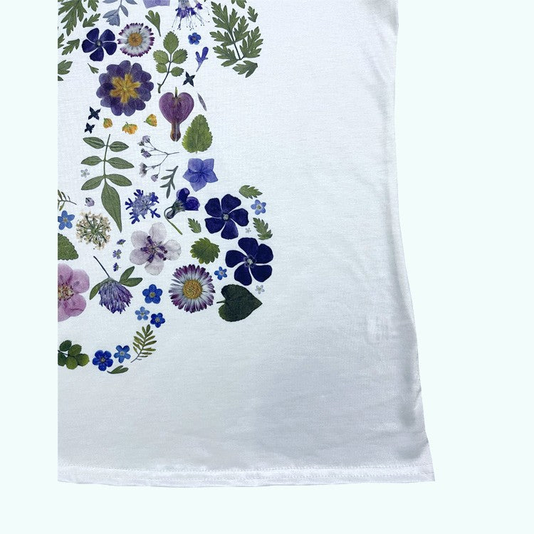 GR | Floral round neck T-shirt 