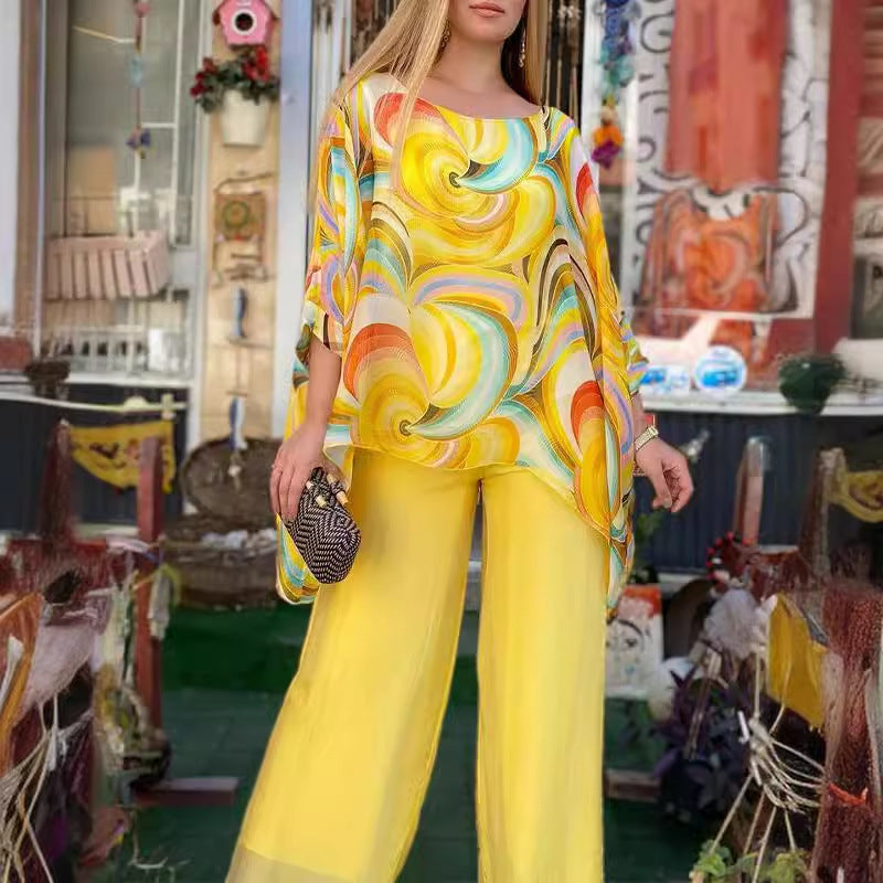 GR | Colorful Chiffon Printed Set 