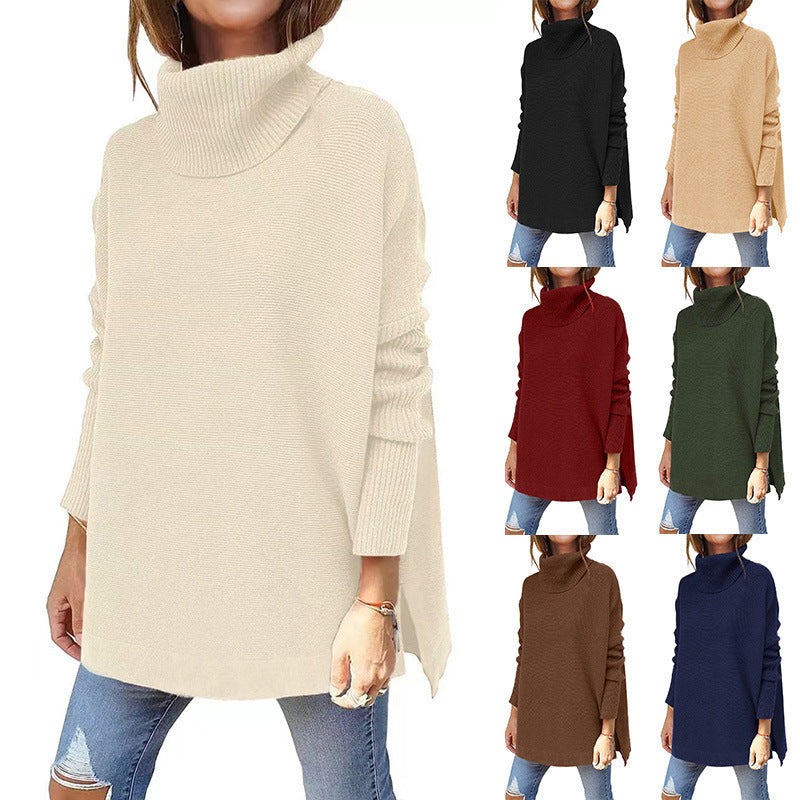 Damen Großer Rollkragenpullover mit strukturiertem Strickmuster und lässigem Schnitt GR