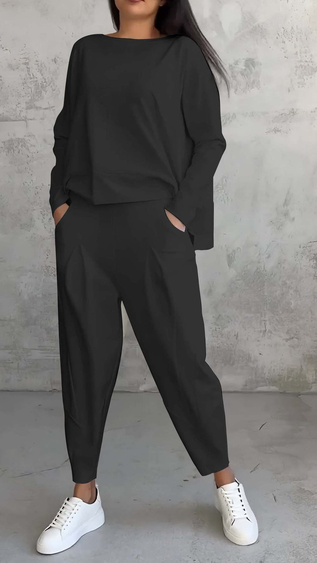 GR | Irregular Harem Pants Long Sleeve Set 