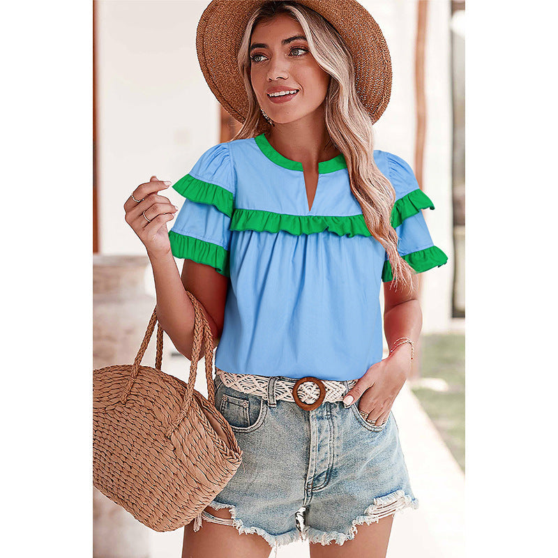 Damen Freizeitbluse mit Rüschendetails und modernen Akzenten GR