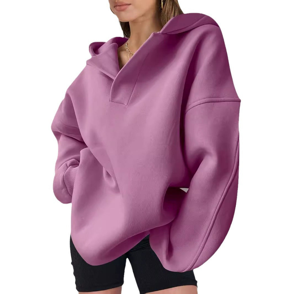 Damen Oversized Kapuzenpullover mit Kängurutasche GR