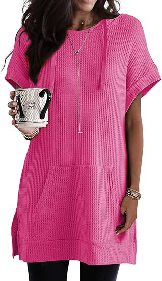 Damen lässiges Hoodie-Kleid mit praktischer Kängurutasche und Relaxed-Fit GR