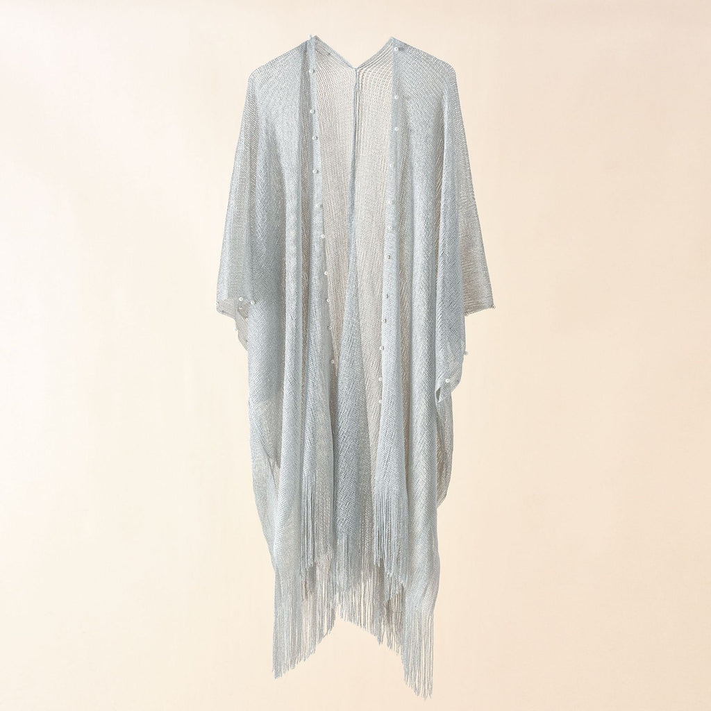 Women's transparent kaftan with fringed edges and elegant design, size GR
