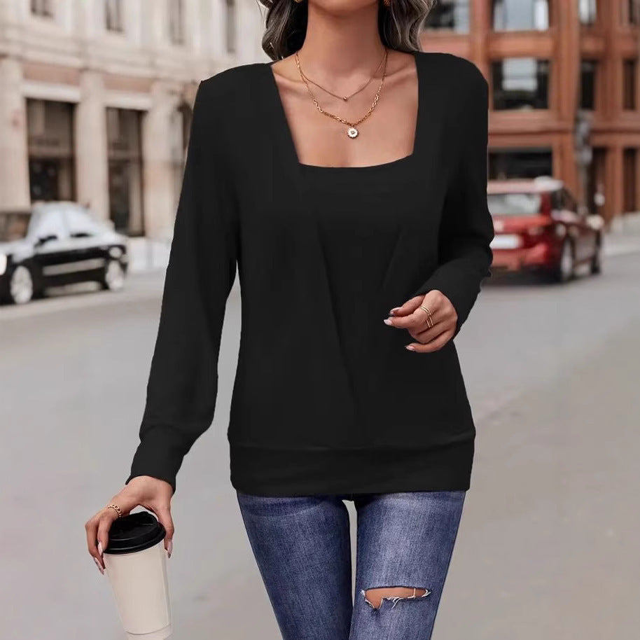 Women's elegant V-neck sweater with chic details, size