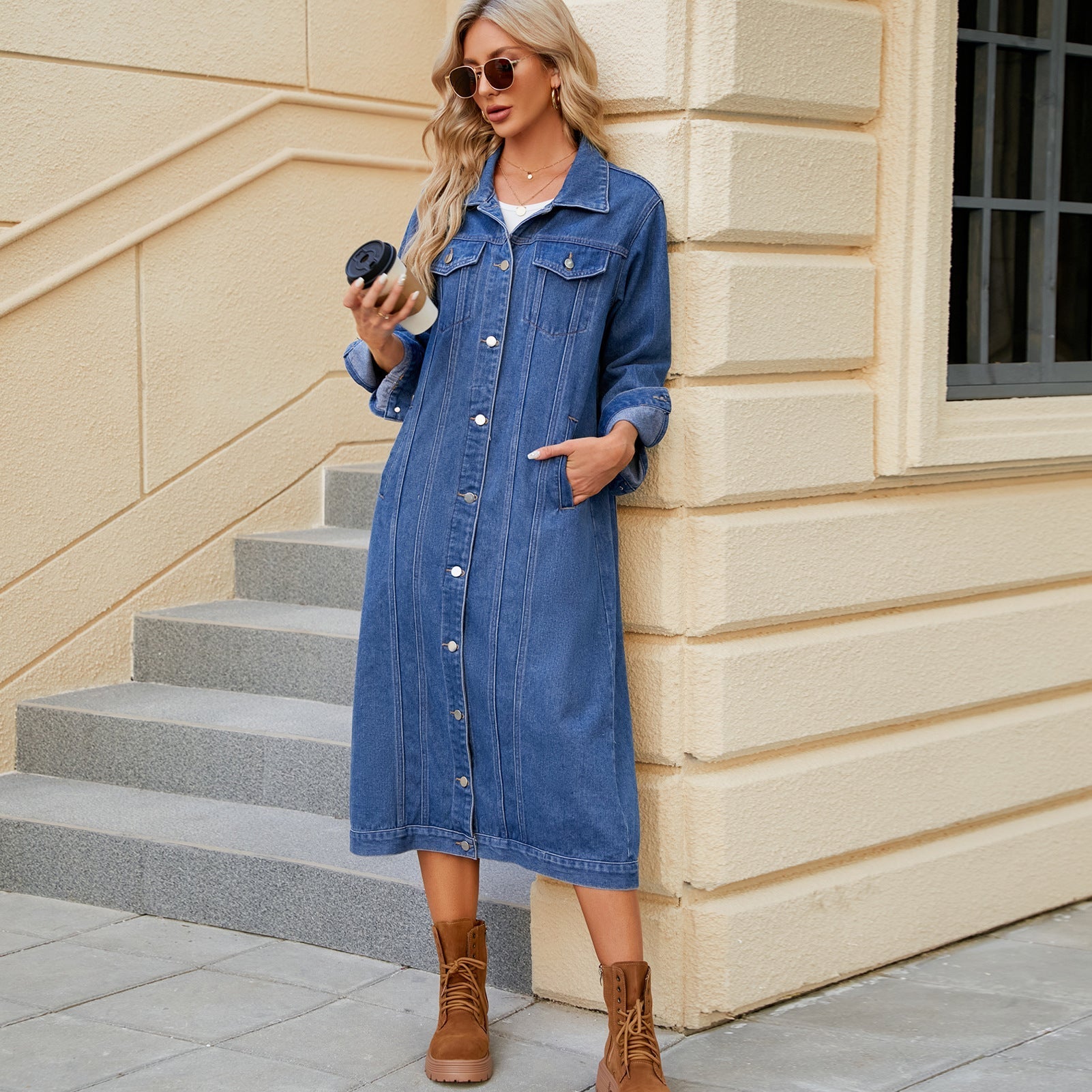 Streetwear button-down denim jacket