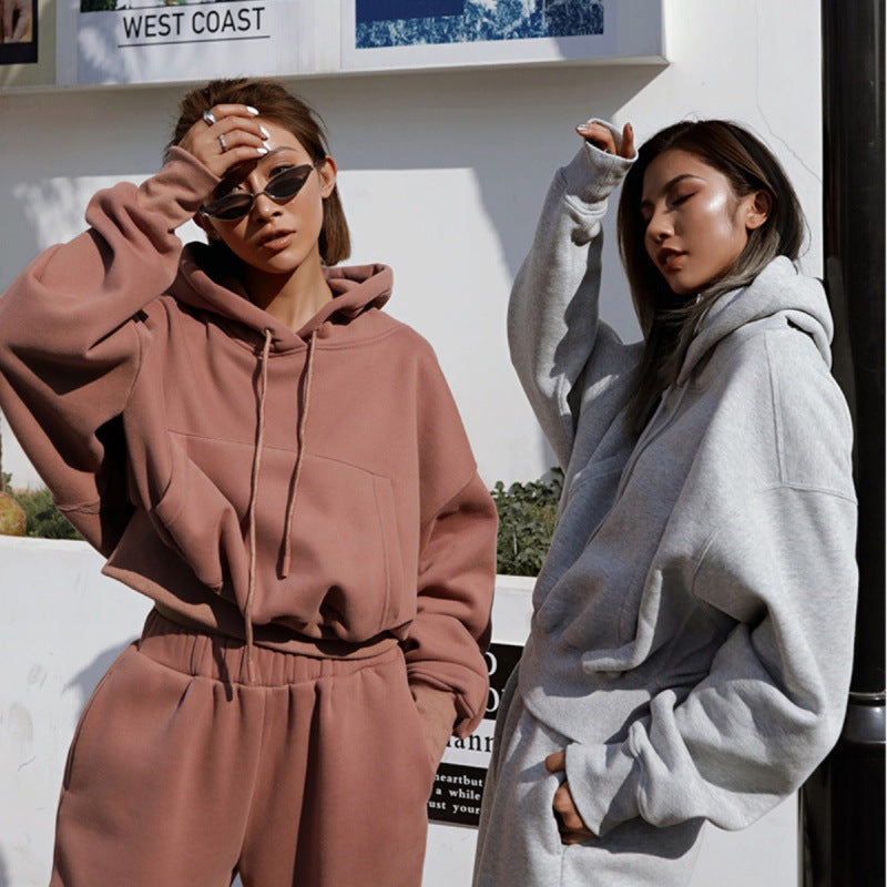 Damen Hoodie und Jogginghose-Set mit lässigem Schnitt und elastischem Bund GR