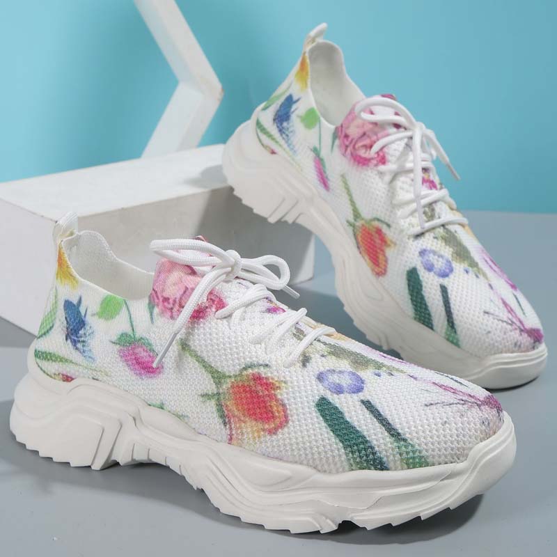 GR | Wide Floral Pattern Sneakers for Women