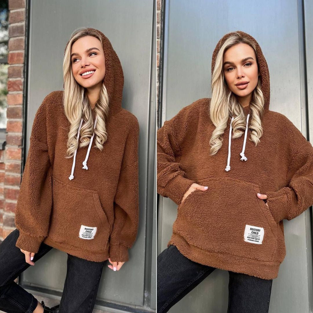 Damen Kuscheliger Kapuzenpullover aus Fleece GR