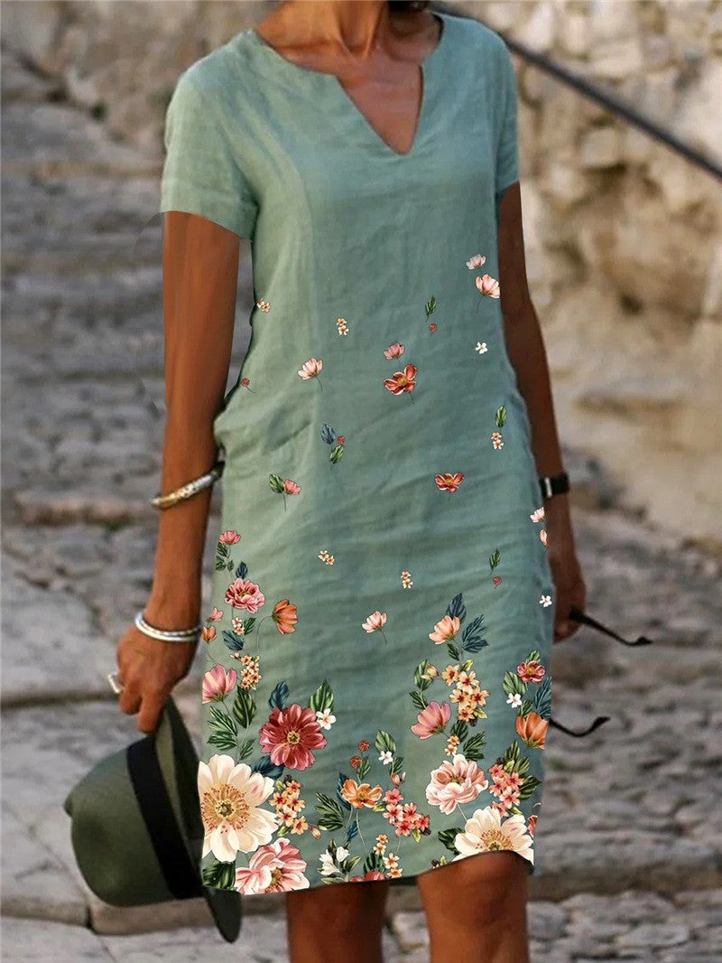 GR | Schickes Country Style Mini Kleid mit Blumen